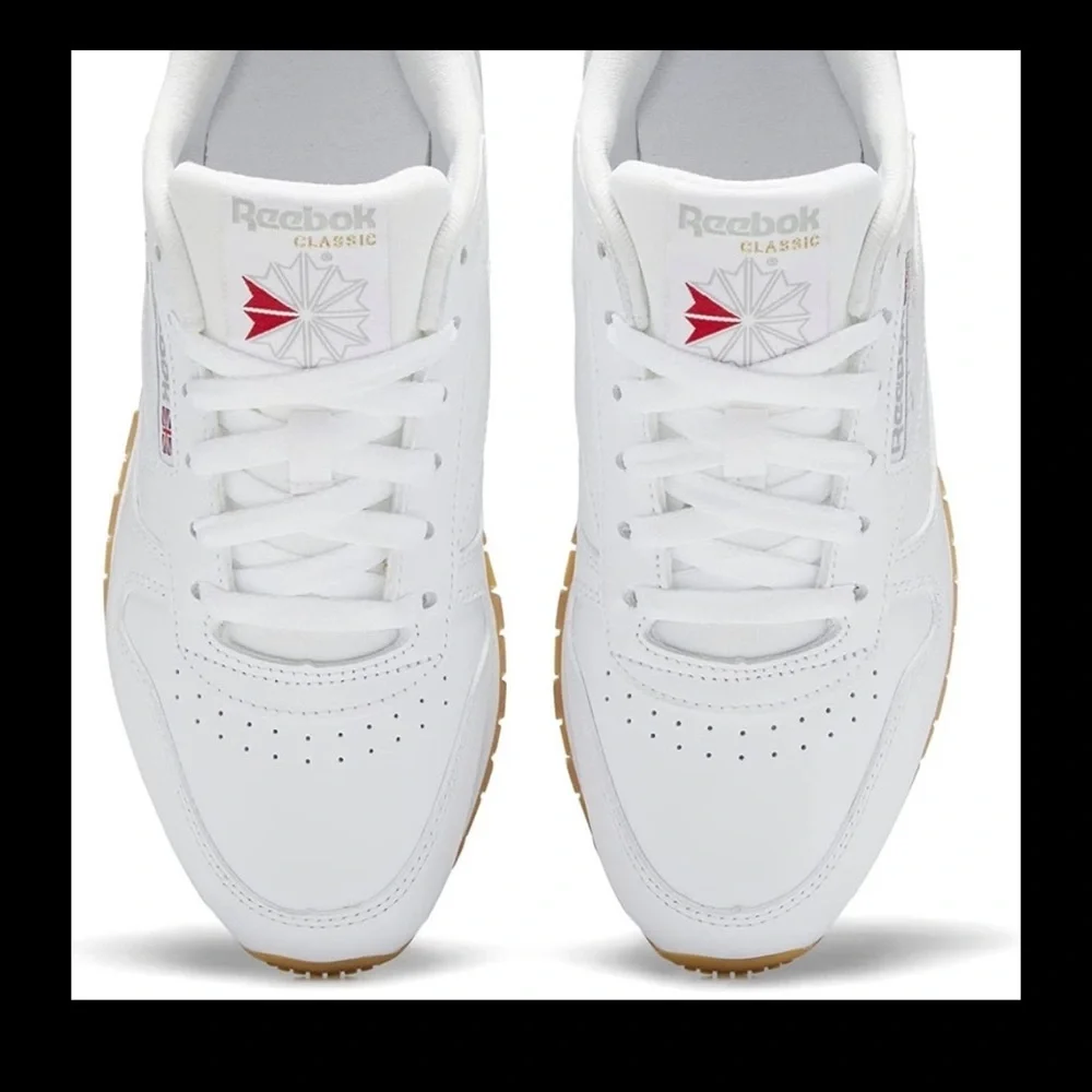 REEBOK‎ WOMENS CLASSIC LEATHER WHITE COURSE A PIED SNEAKER SIZE 11.5